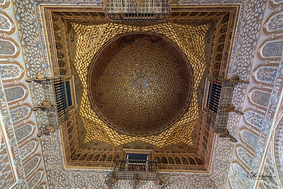 Wood ceiling (dome) of The Hall of Ambassadors. Alcazar of Seville